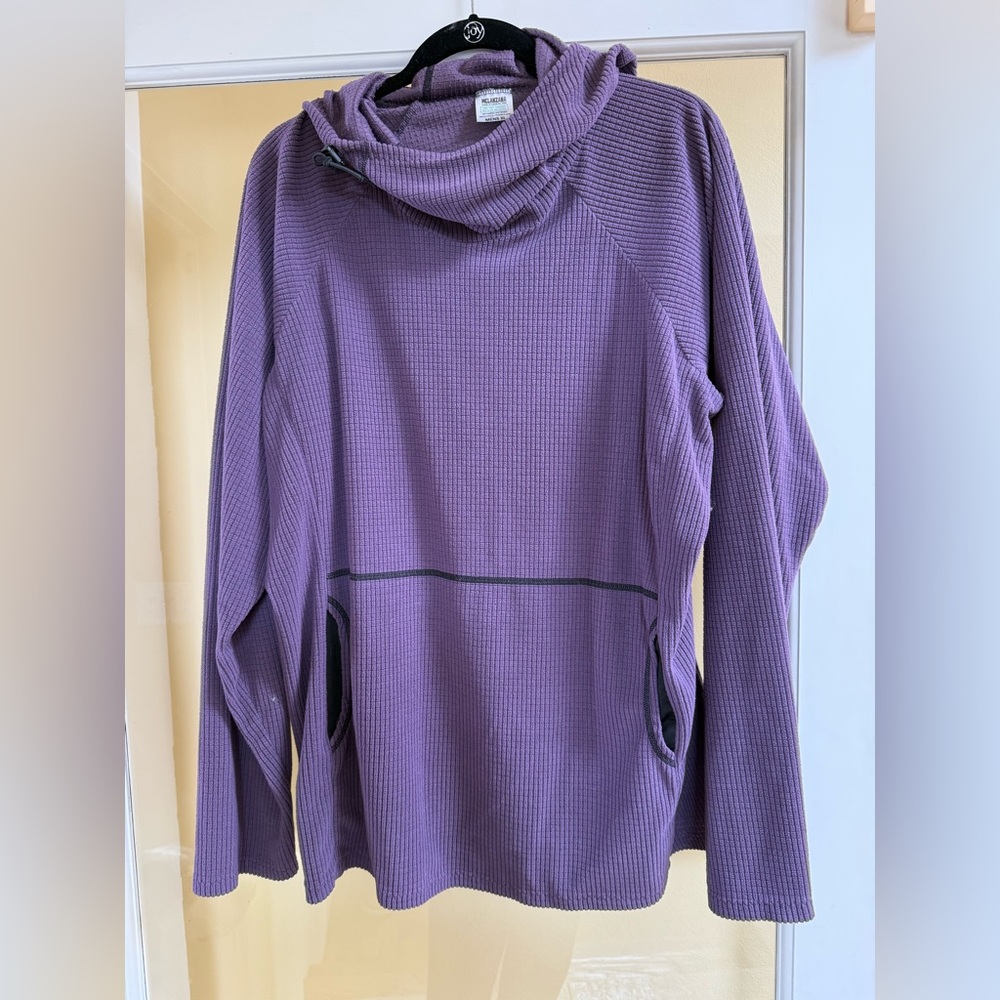 Melanzana Micro Grid Hoodie in Eggplant